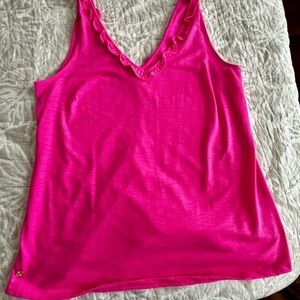 Lilly Pulitzer Bright Pink Ruffled Camisole